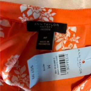 Ann Taylor Orange Floral Blouse#6